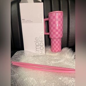 Simple Modern Pink Checkmate 40oz Trek Tumbler